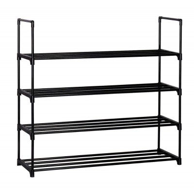 4 Tier Shoe Rack Metal Shoe Tower 20 Pair Shoe Storage Organizer Unit Entryway Shelf Stackable Cabinet Durable Metal Racks