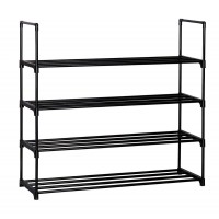 4 Tier Shoe Rack Metal Shoe Tower 20 Pair Shoe Storage Organizer Unit Entryway Shelf Stackable Cabinet Durable Metal Racks