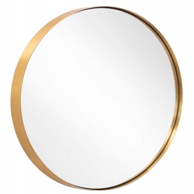 Hanssz Jeba Round Mirror for Bathroom Gold Circle Mirror for Wall Mounted 30'' Modern Brushed Brass Metal Frame Round MirrorS