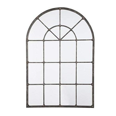 Hanssz Dabe Cheap Arched Window Finished Metal Mirror Traditional Bronze  Industrial Rustic Metal Framed Wall Mirrors