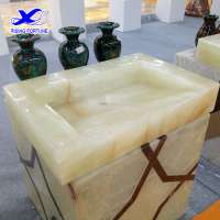 White onyx freestanding wash basin