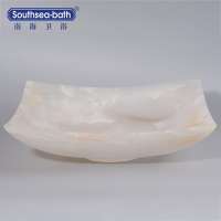 Facy new design hot White onyx square natural stone wash basin