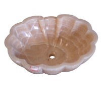 Natural Onyx Pink Onyx Flower Shape Sink Basin